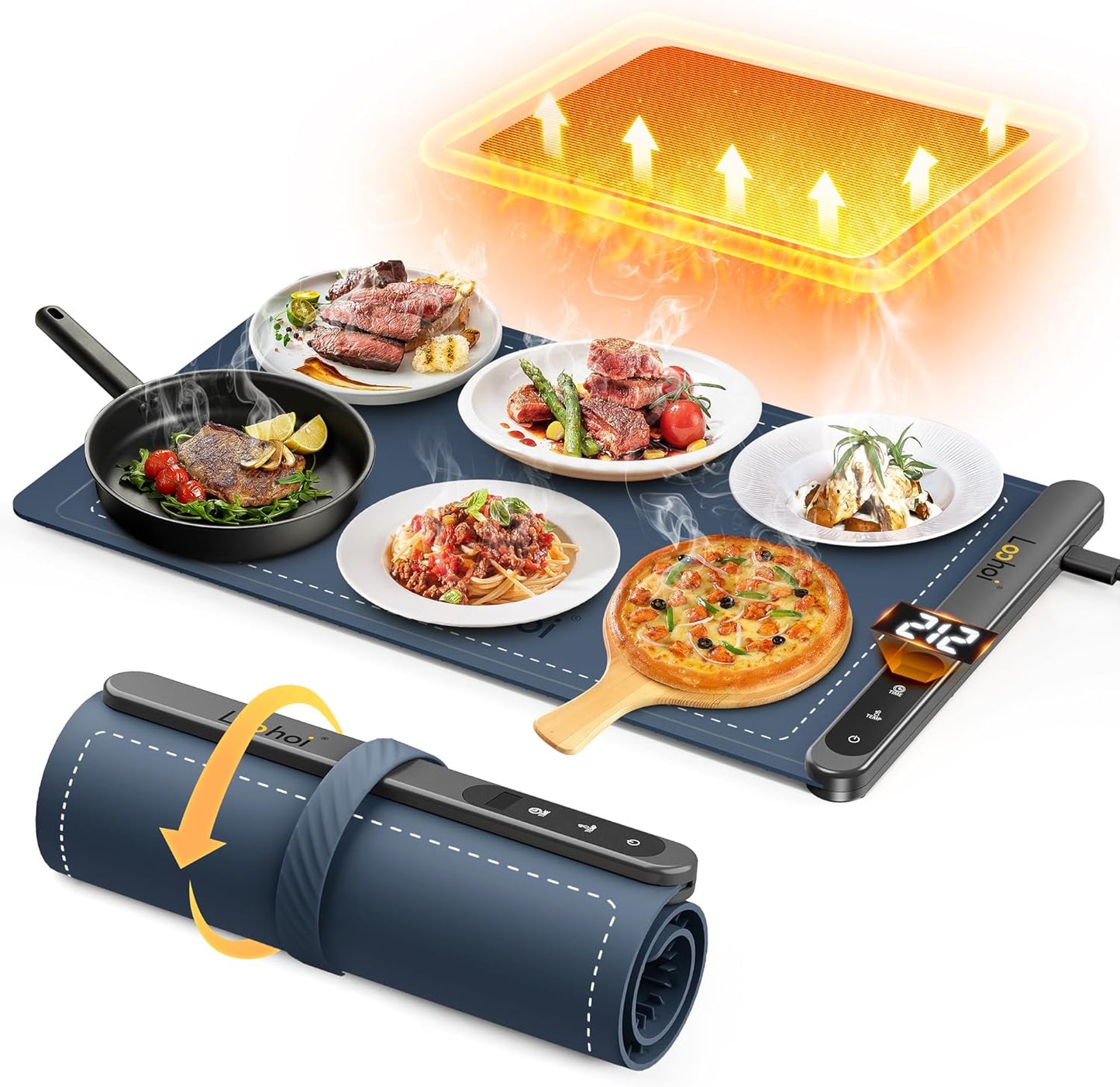 Food Warming Mat with 6 Temperature Settings for Every Occasion