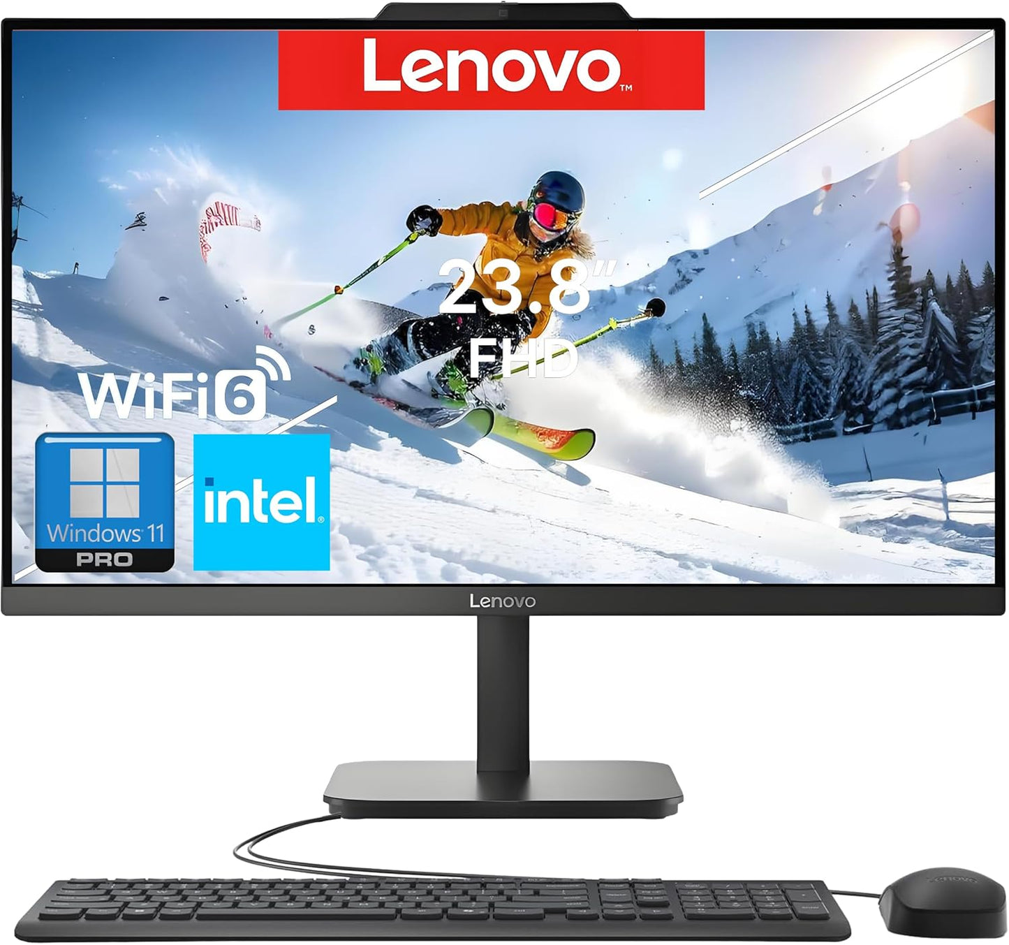 Lenovo 23.8 FHD All-in-One Desktop for Home and Business Use