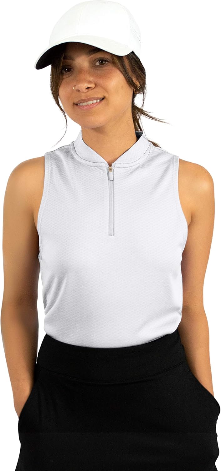 Three Sixty Six Womens Sleeveless Golf Polo Shirt - Quick Dry
