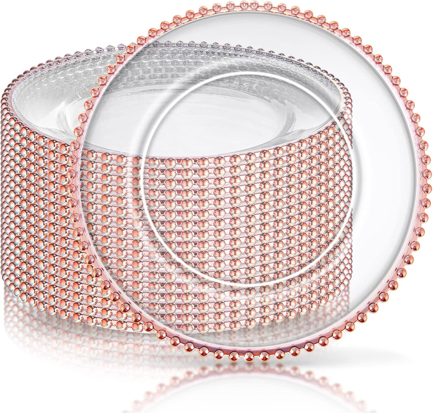 Shimmering Rose Gold Charger Plates Set