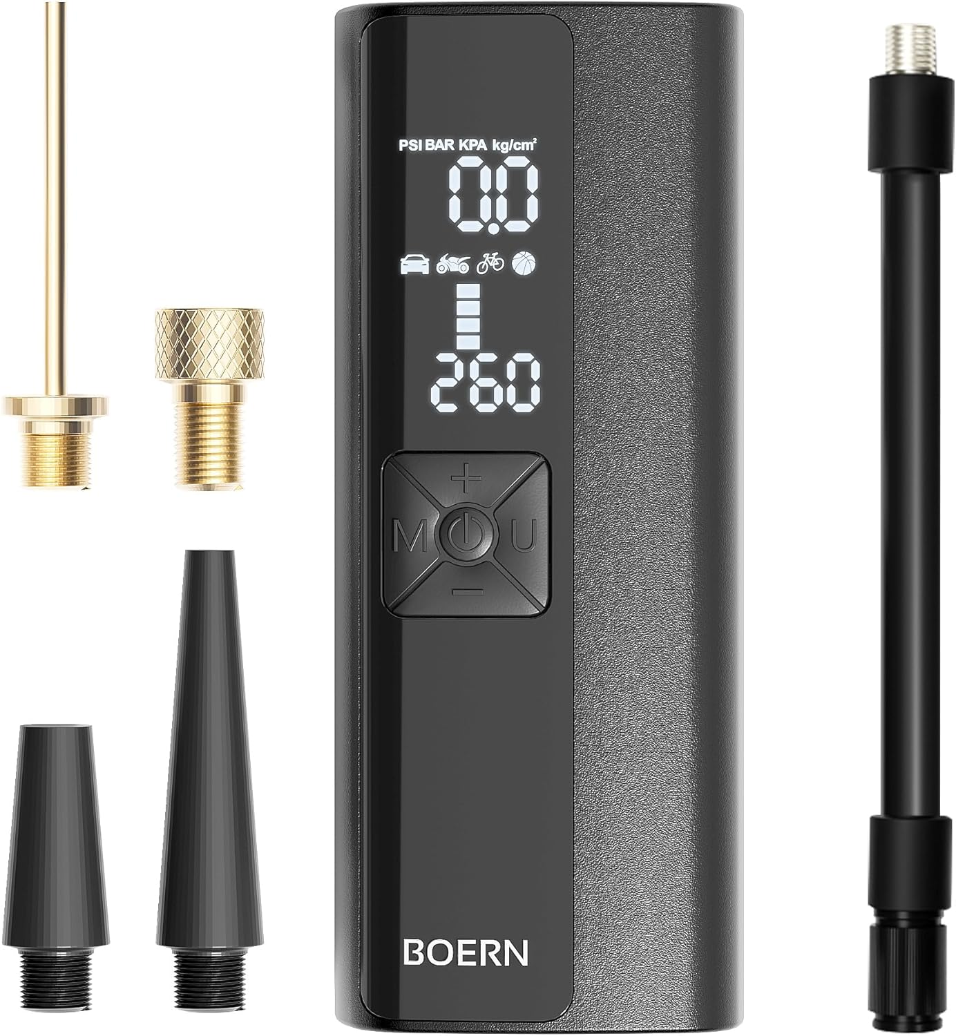 BOERN Portable Tire Inflator - Quick & Easy Auto-Shutoff Pump