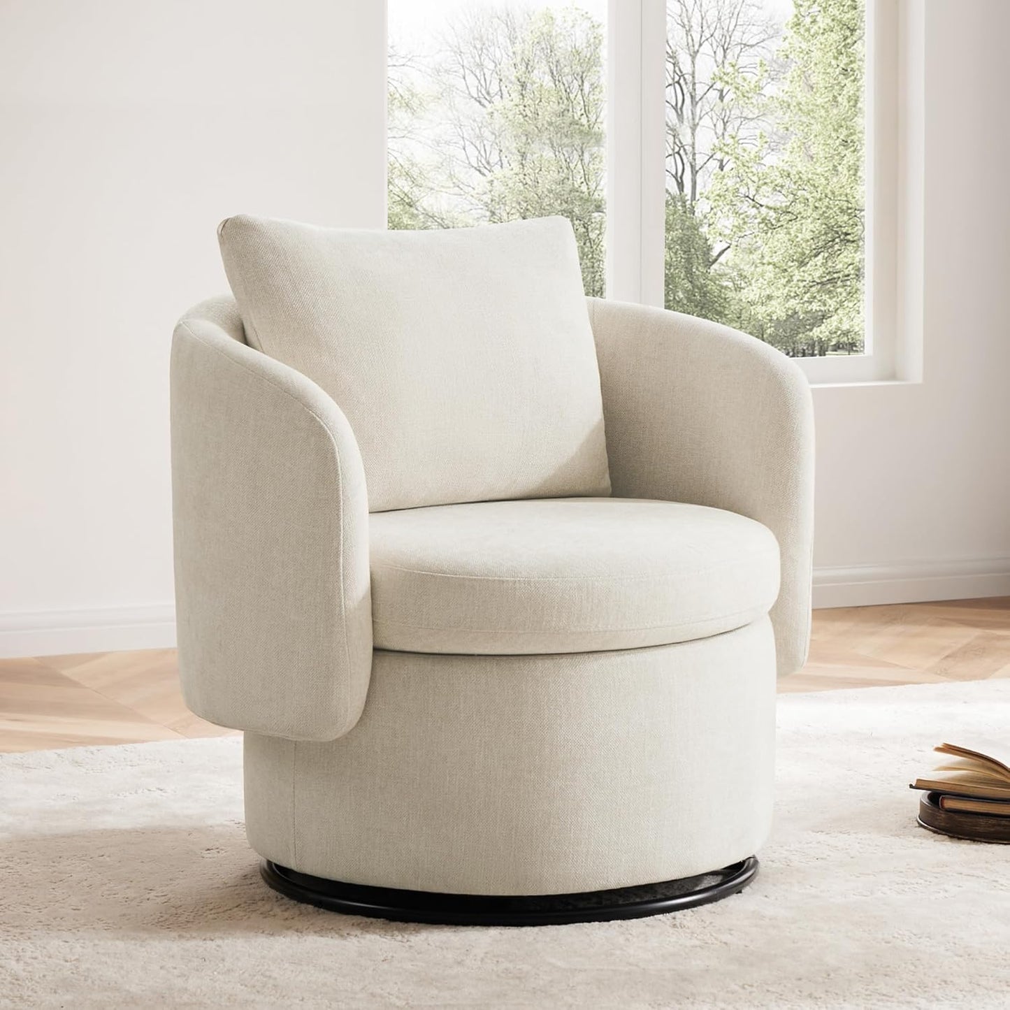 Modern Swivel Accent Chair with Storage - Compact Design