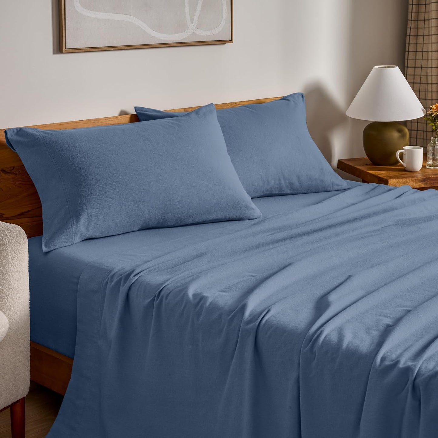 Bare Home Flannel Sheet Set - Soft Cotton King Size Bedding
