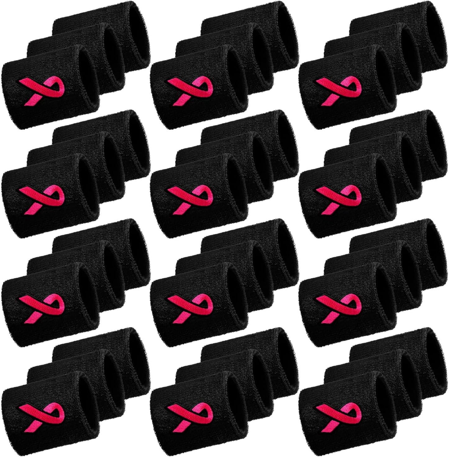 36 Pieces Breast Cancer Awareness Sweatbands for Sports Use