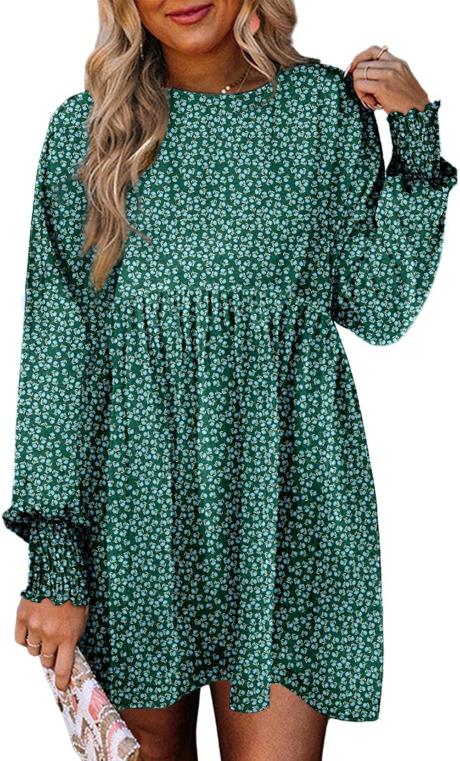 Dokotoo Womens Fall Dress Long Sleeve Floral Boho Mini Dress