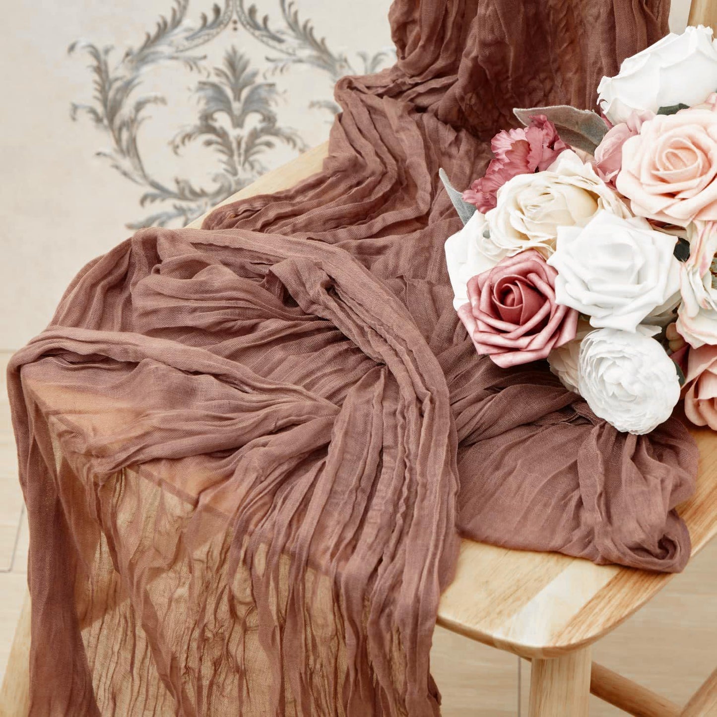 10 Ft Cheesecloth Table Runner Set for Elegant Wedding Decor