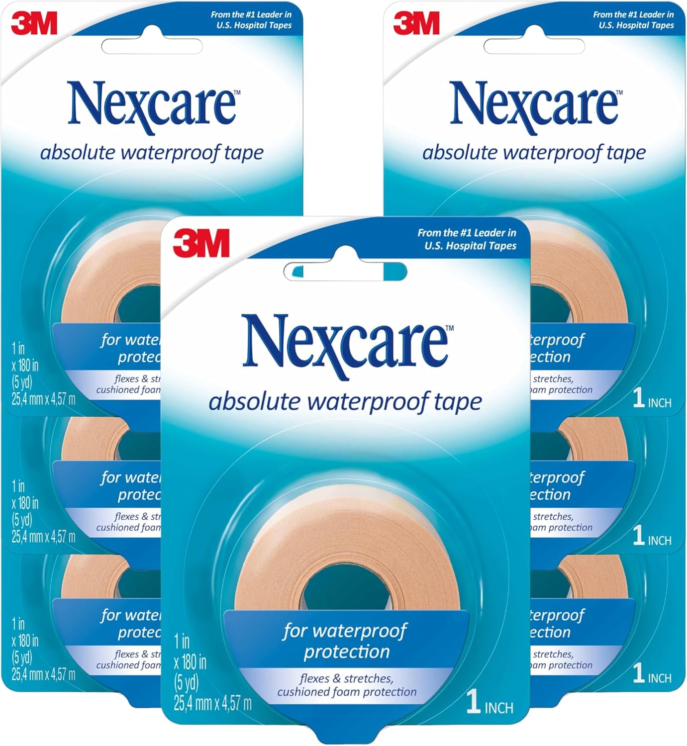 Nexcare Waterproof Tape for First Aid and Active Use - 7 Rolls