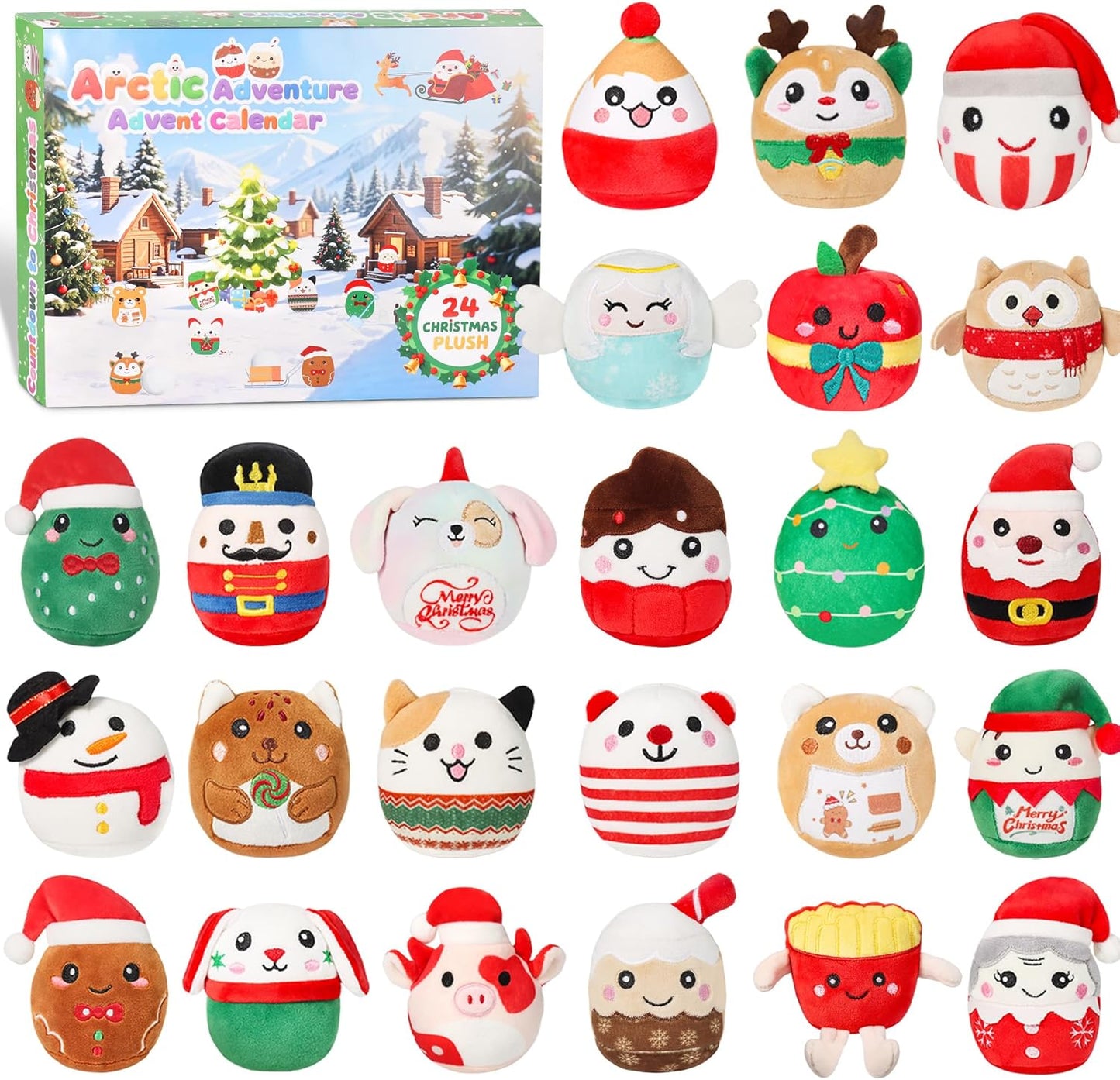 Christmas Advent Calendar 2025 with 24 Mini Plush Toys