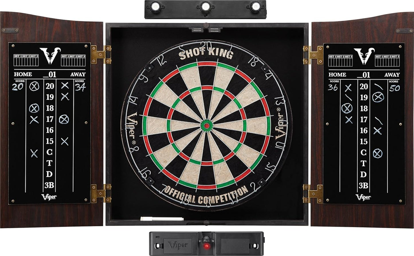 Viper Vault Cabinet & Shot King Dartboard Bundle for Enthusiasts