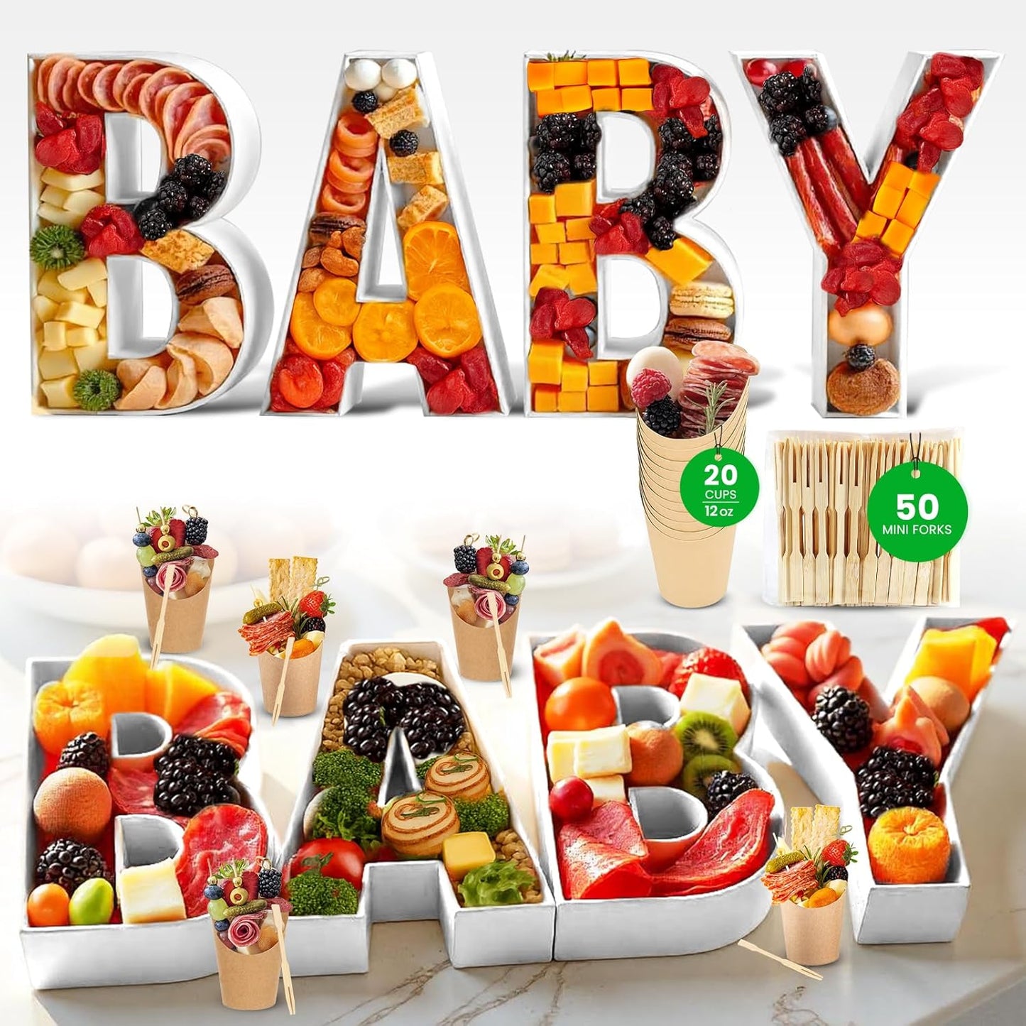 12 Baby Letters for Charcuterie Board from ORGANIVISTA