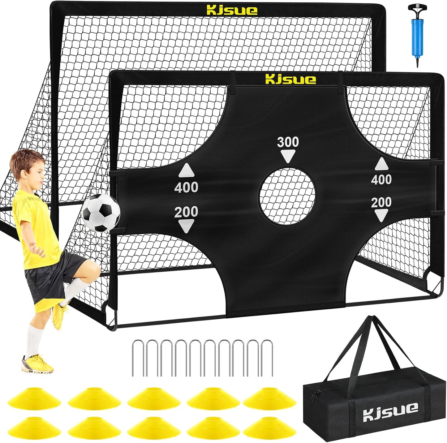 Kids Soccer Goals for Backyard Set - Portable Pop Up Soccer Net