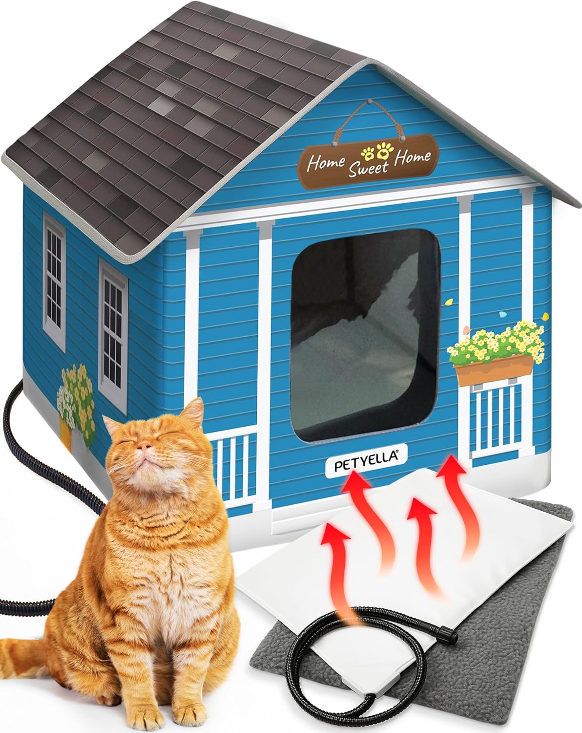 Deluxe Heated Cat House for Winter - Cozy & Weatherproof Shelter