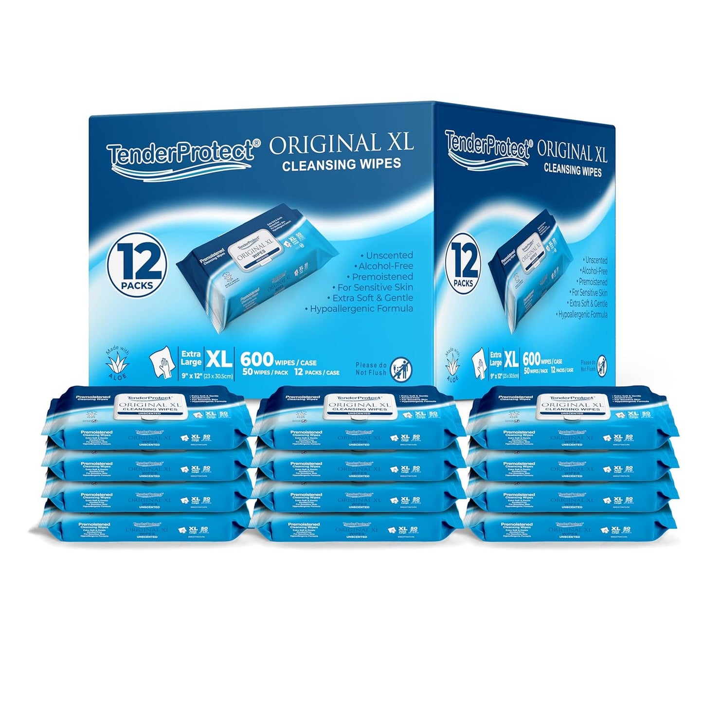 TenderProtect Original XL Premium Adult Wipes for Gentle Care