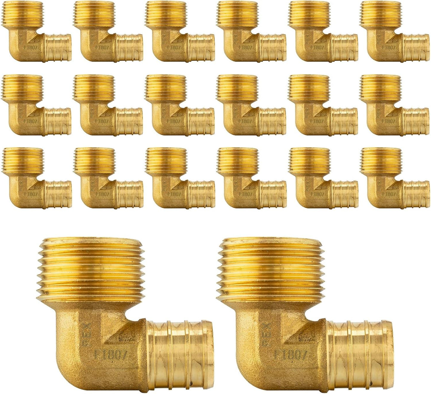 Efield Pex 3/4in Male Threaded NPT Elbow Brass Crimp Fittings