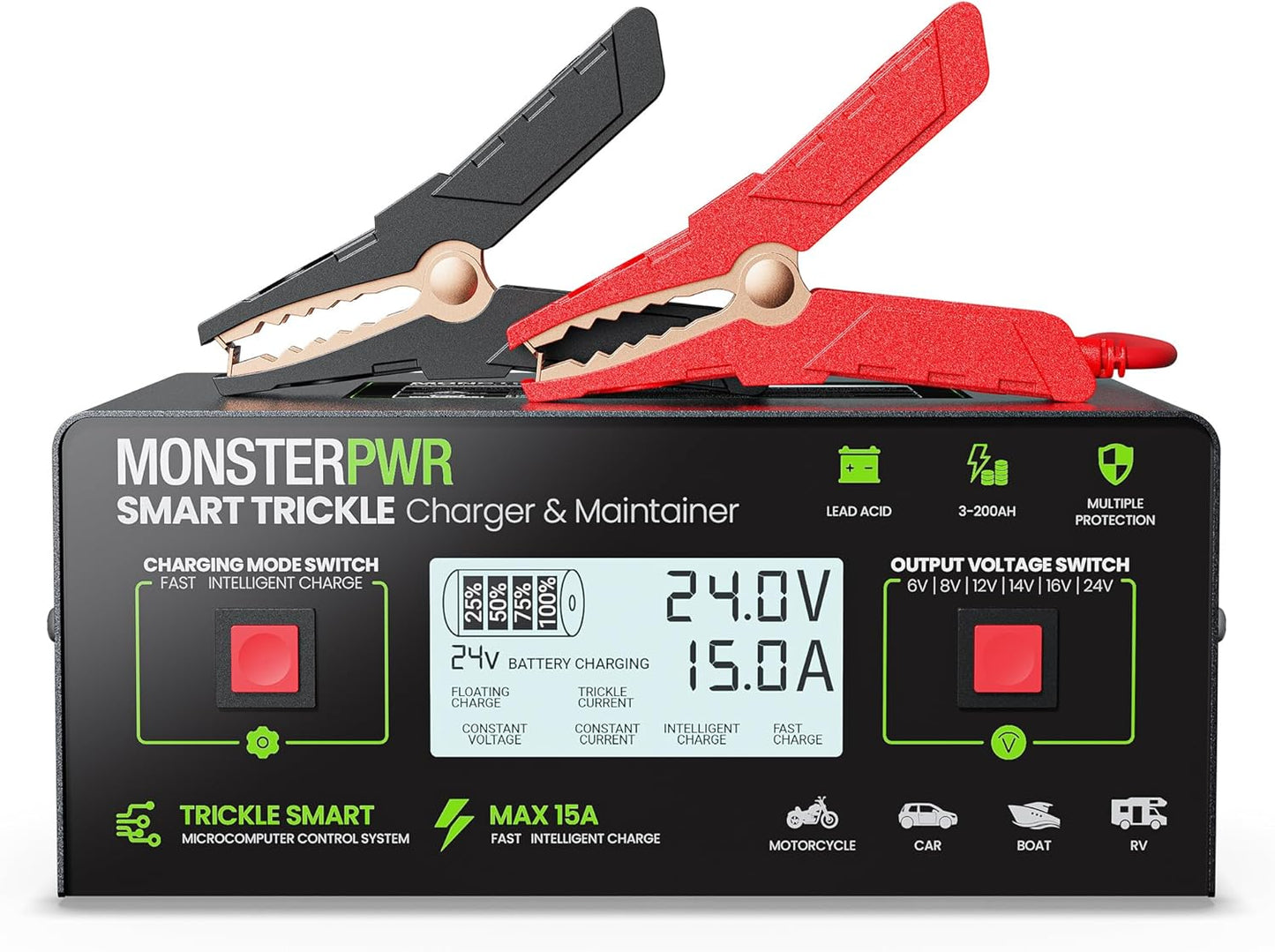 Multi-Voltage Smart Trickle Charger for Lead Acid Batteries