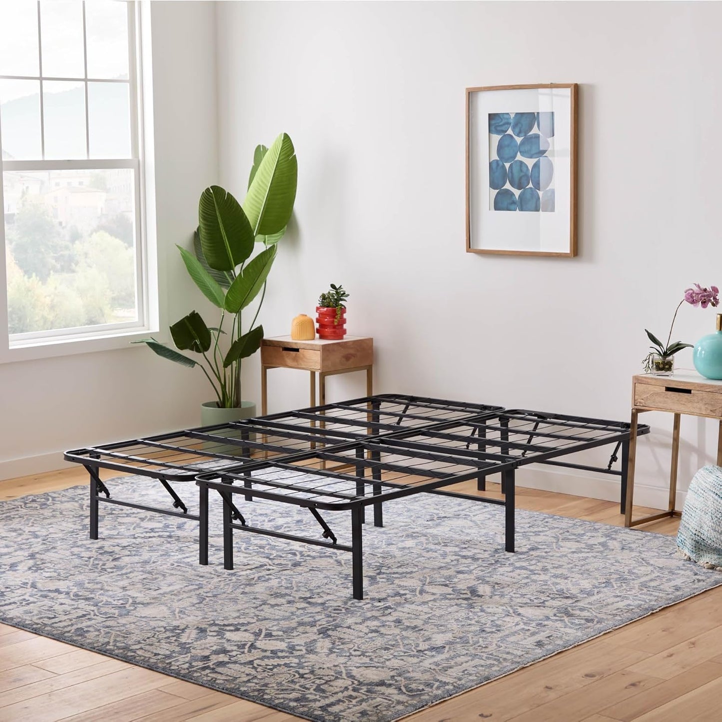 Linenspa Folding Metal Platform Bed Frame for King Size Mattresses