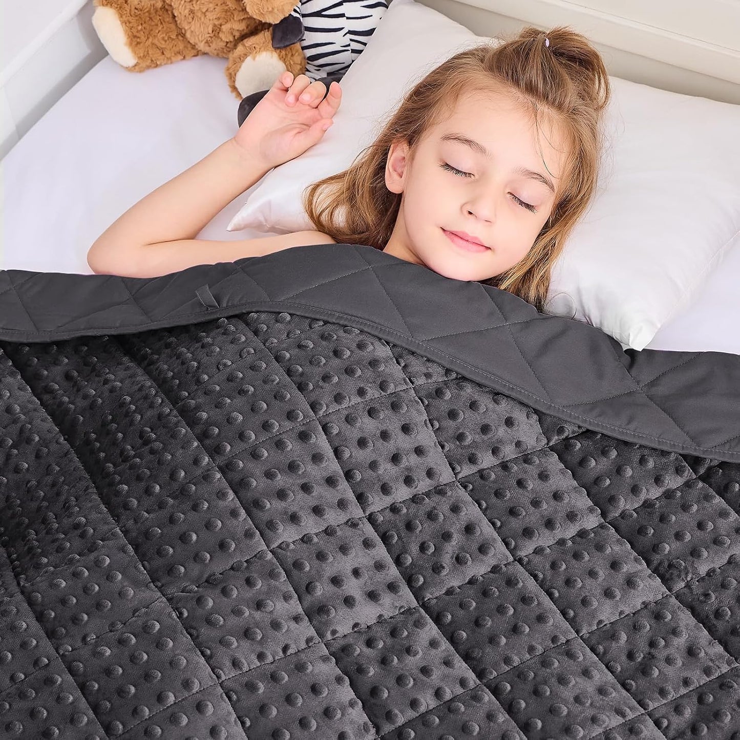 Yescool 5 lb Cooling Weighted Blanket for Kids - Minky Plush Comfort