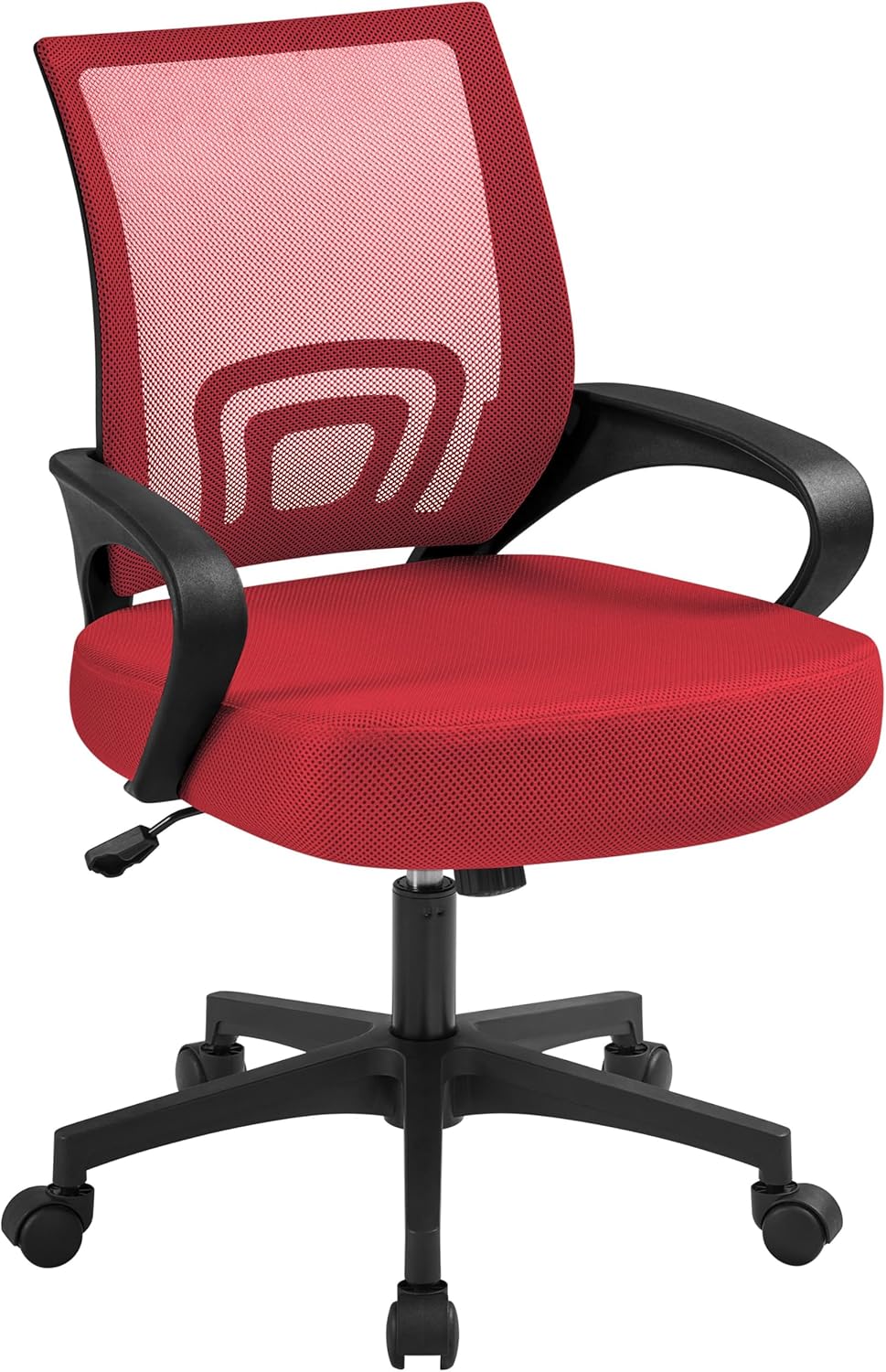Yaheetech Red Mesh Office Chair with Lumbar Support