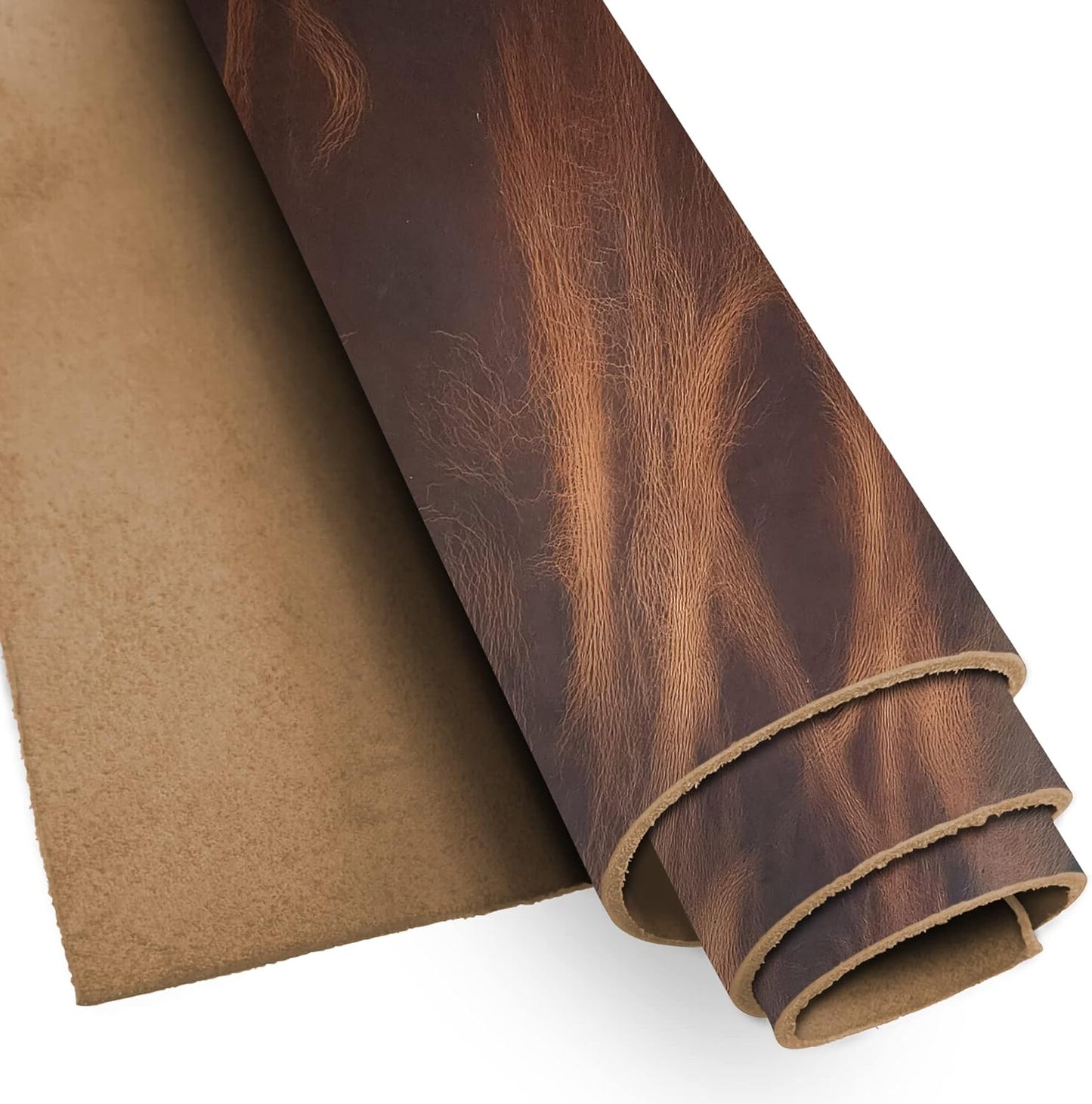 European Leather Work Buffalo Hide 8-10 oz Vintage Cognac Leather