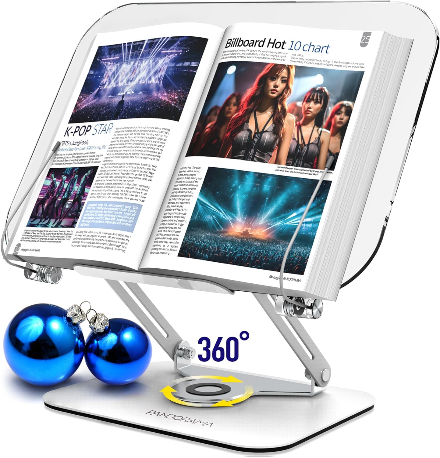 360 Rotating Acrylic Book Stand - Stylishly Ergonomic ~ Display your pandorama!