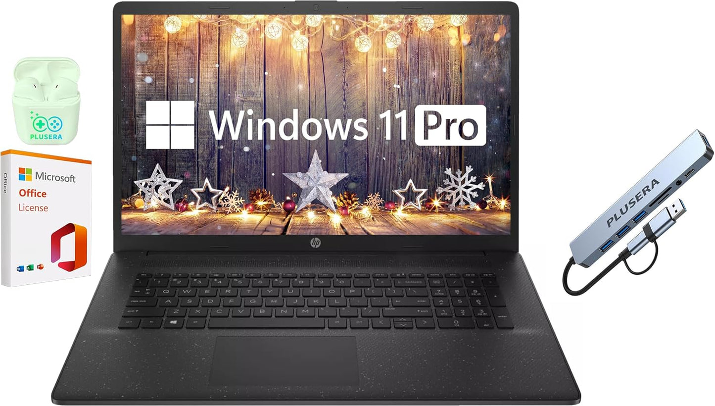 HP 17.3 Business Laptop: 64GB RAM, 2.2TB Storage, Intel Core i5, Windows 11 Pro, Microsoft Office - PLUSERA Earphones!