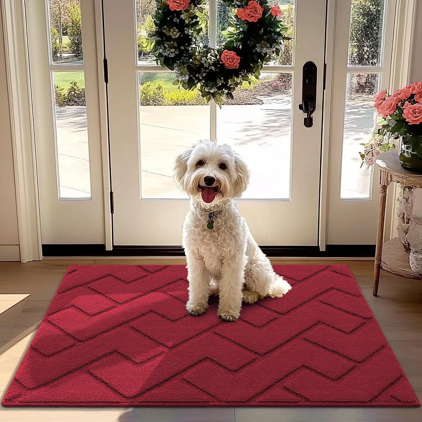 Absorbent Muddy Dirt Resist Welcome Door Mat for Entryway