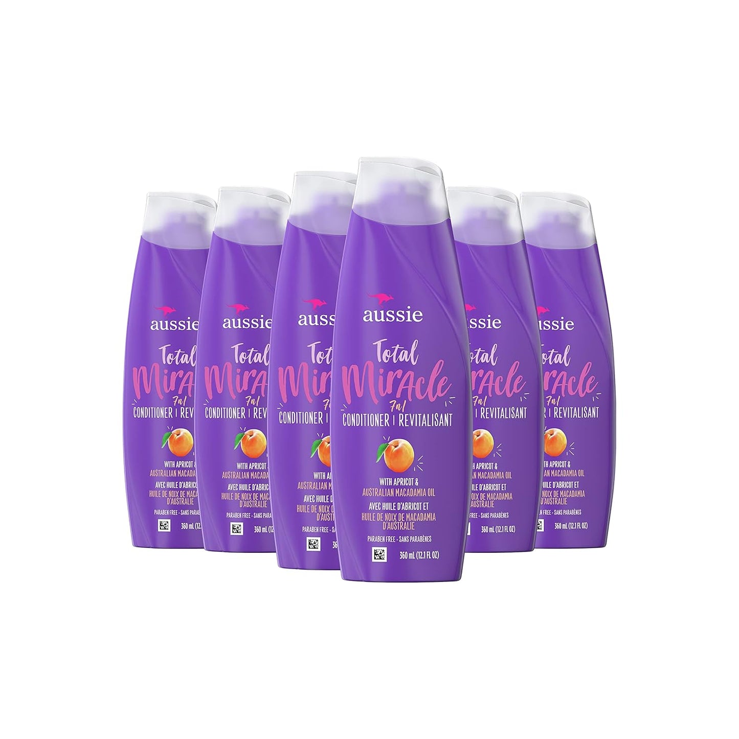 Aussie Total Miracle Conditioner for Hair Damage, 12.1 fl oz, Pack of 6