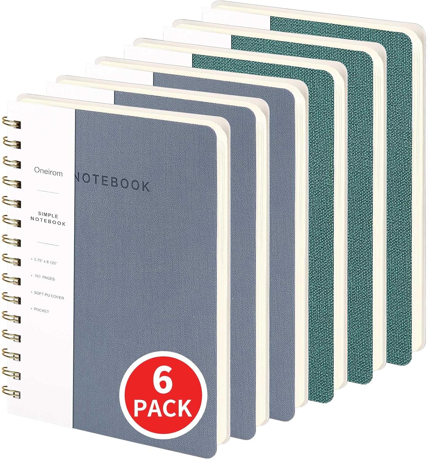 Oneirom Lined Spiral Notebook A5 Journal for Note Taking