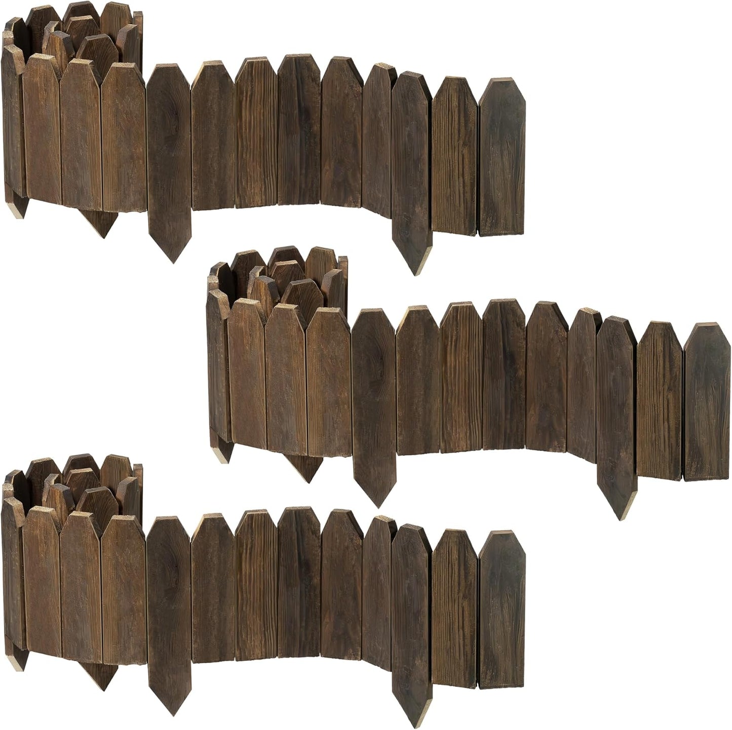 Wood Garden Edging Panels for Flower Bed Barriers and Fencing