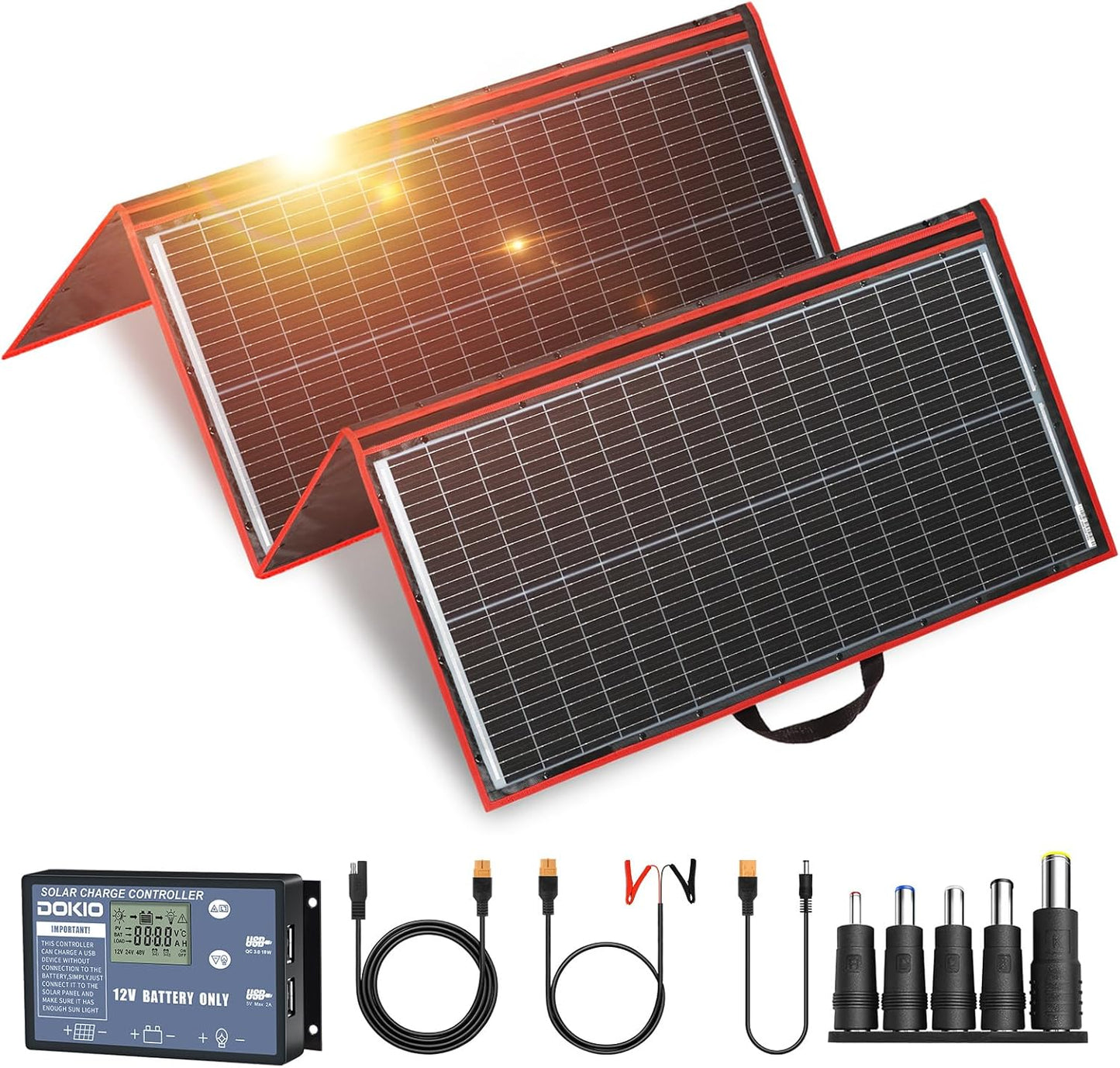DOKIO 300W Portable Solar Panel: Power on-the-go!