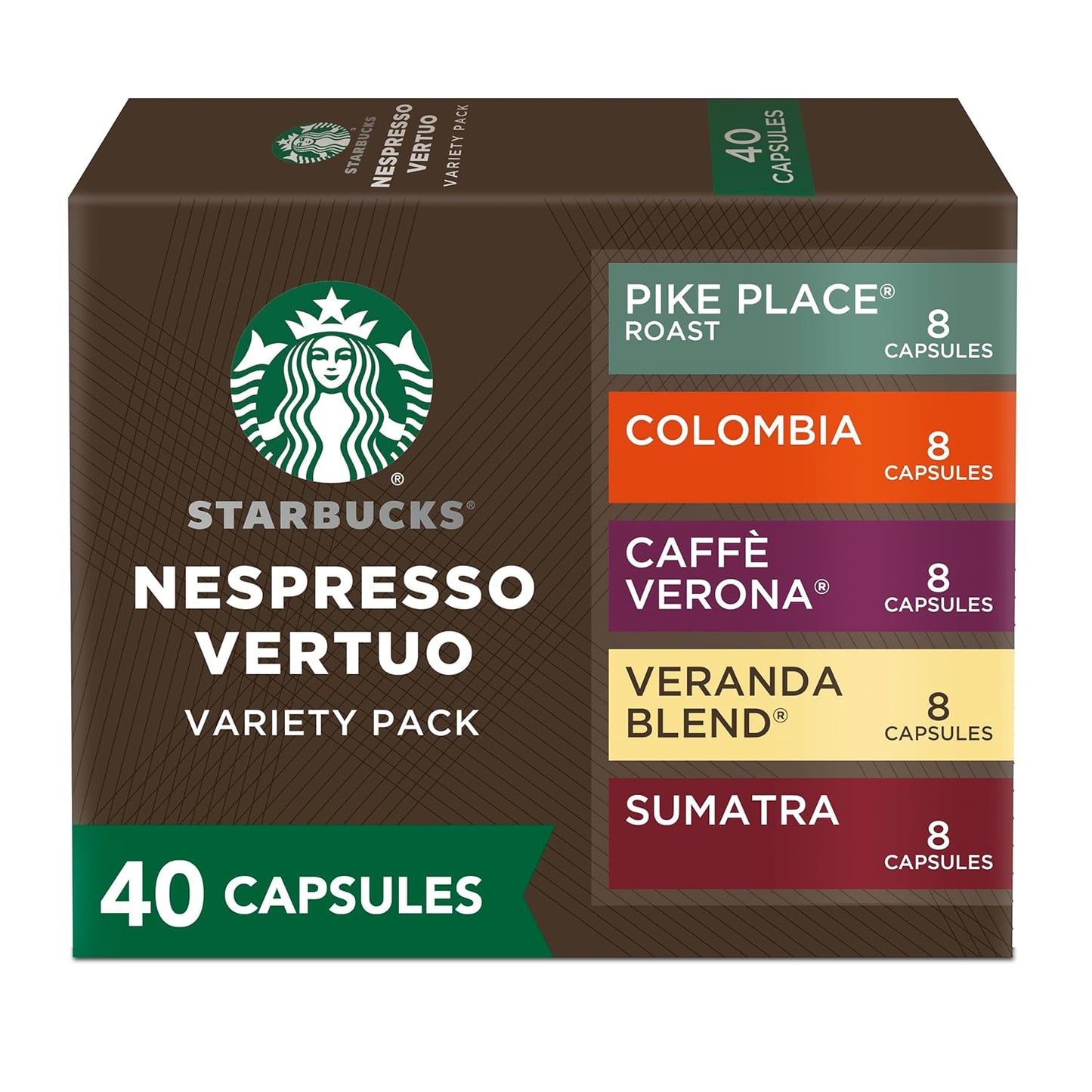Starbucks by Nespresso Vertuo Variety Pack Coffee Pods 40-count
