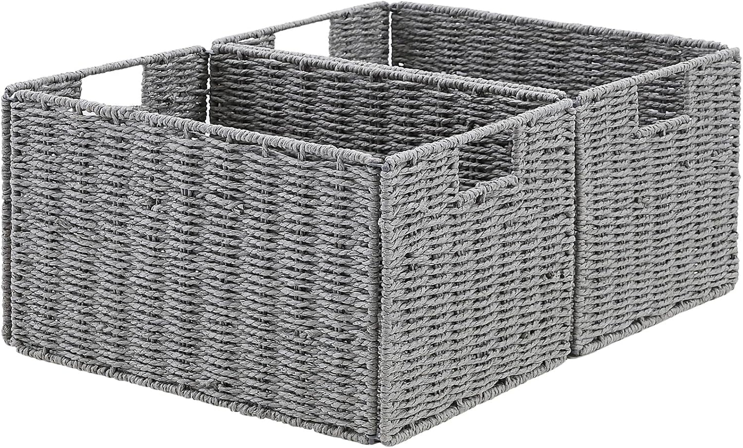 Vagusicc Wicker Storage Basket Set of 2 for Organizing Needs