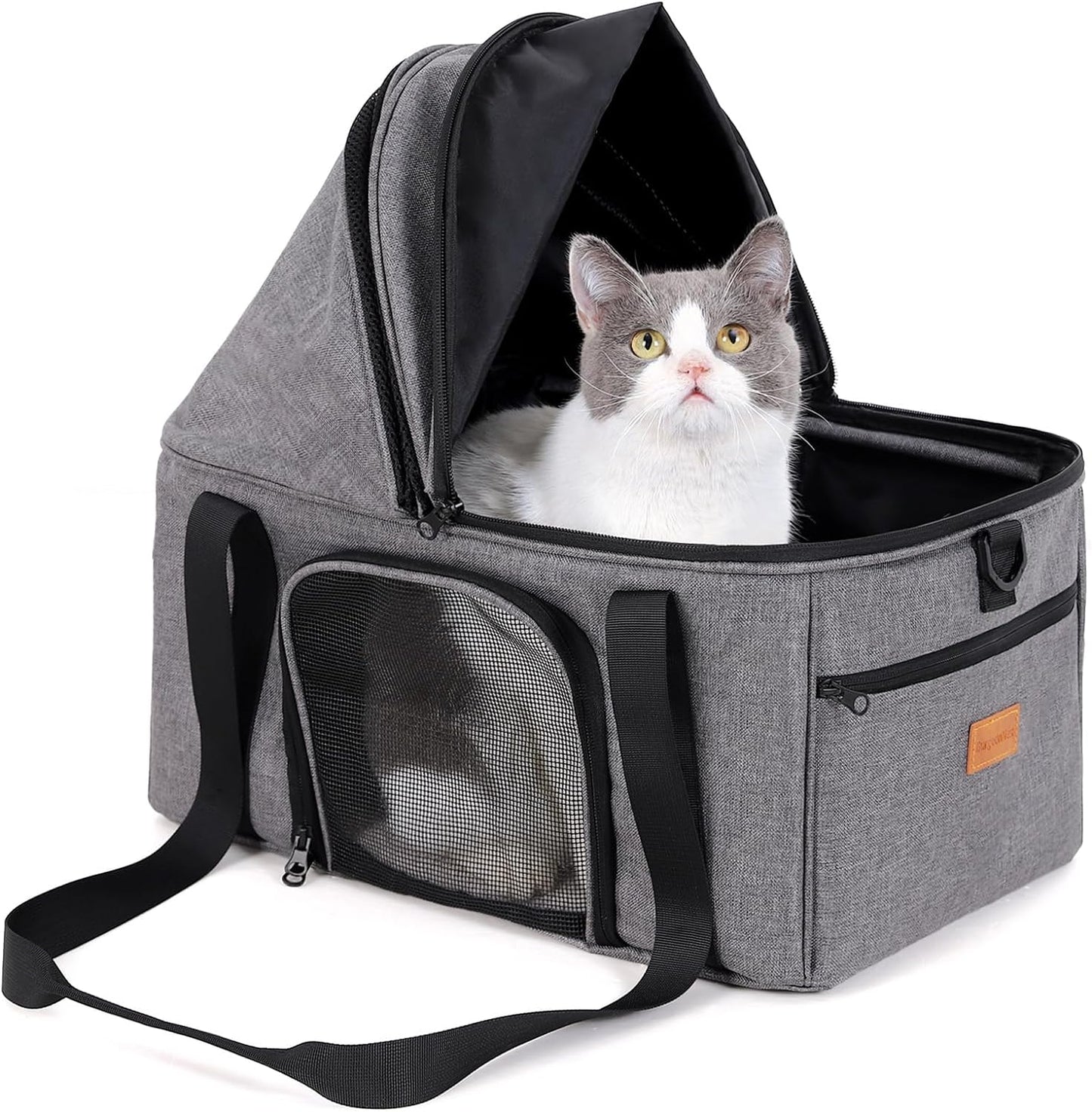 Top-Expandable Large Cat Carrier for Medium Large Pets