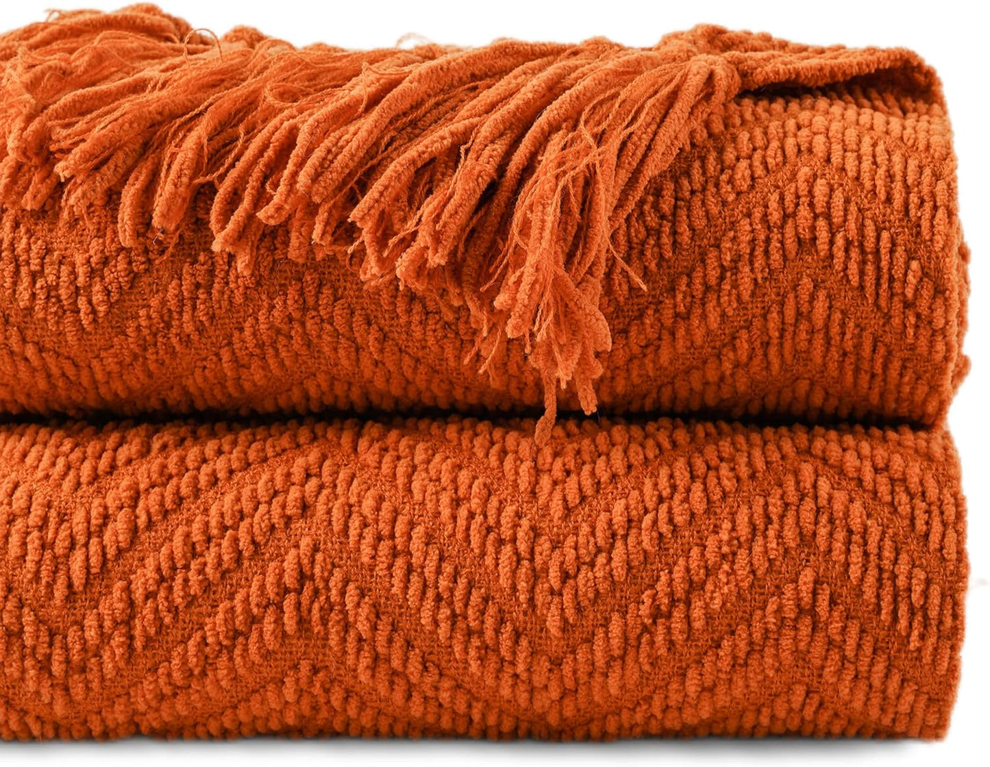 BATTILO HOME Burnt Orange Throw Blanket for Cozy Fall Decor