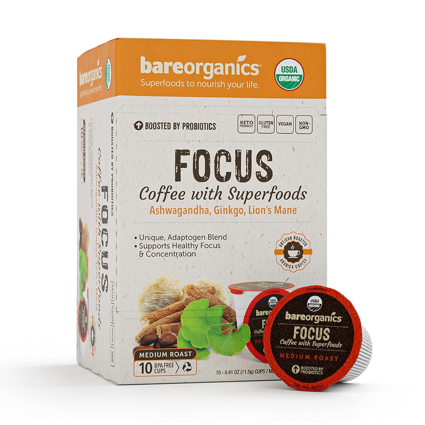 Organic Probiotic Focus Coffee Pods