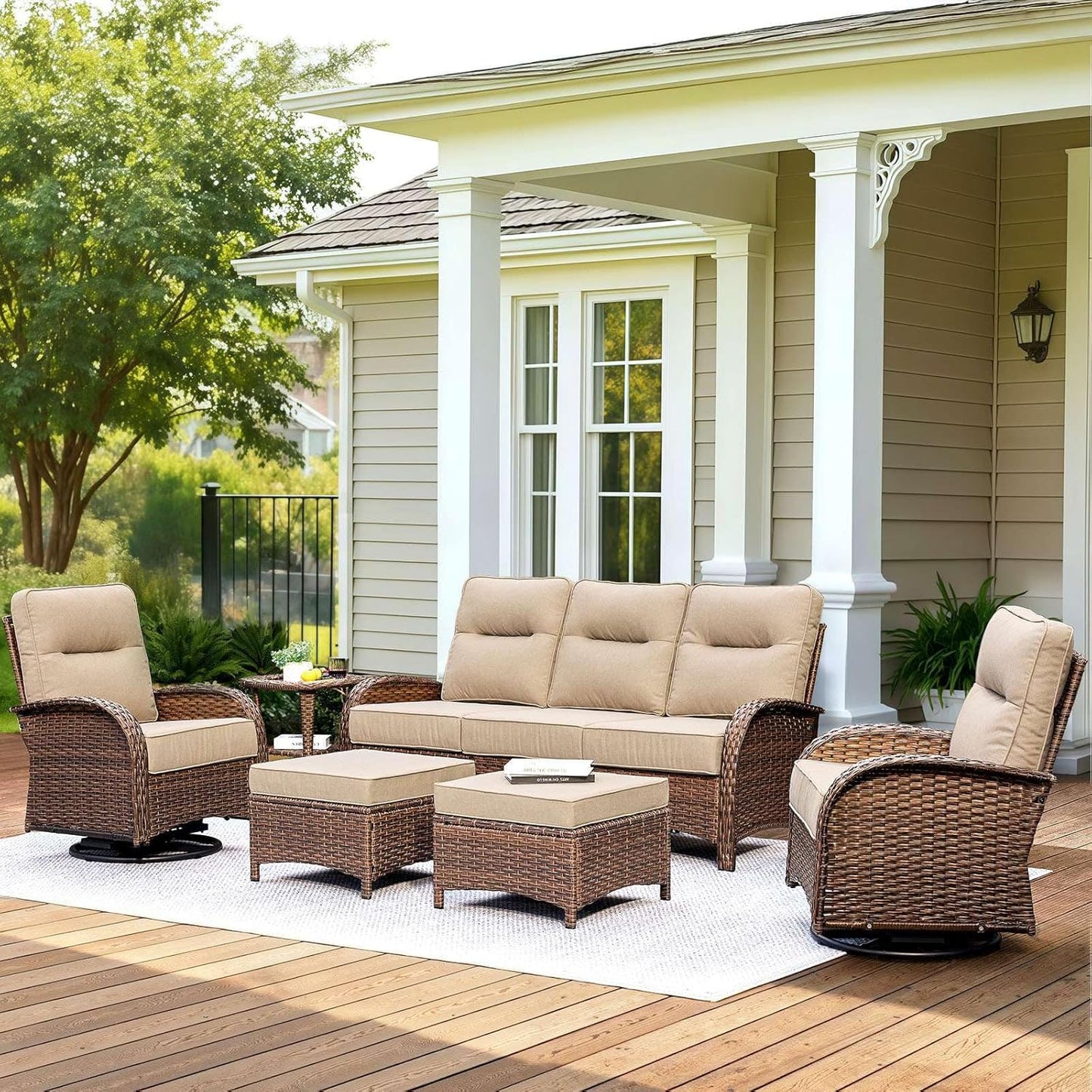 Patio Furniture Set with Thick Cushions for Outdoor Comfort