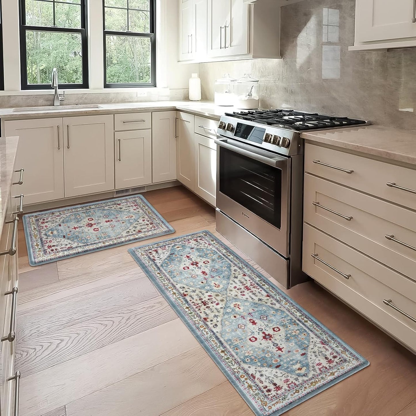 Collive Boho Kitchen Rugs and Mats Set for Comfort and Style