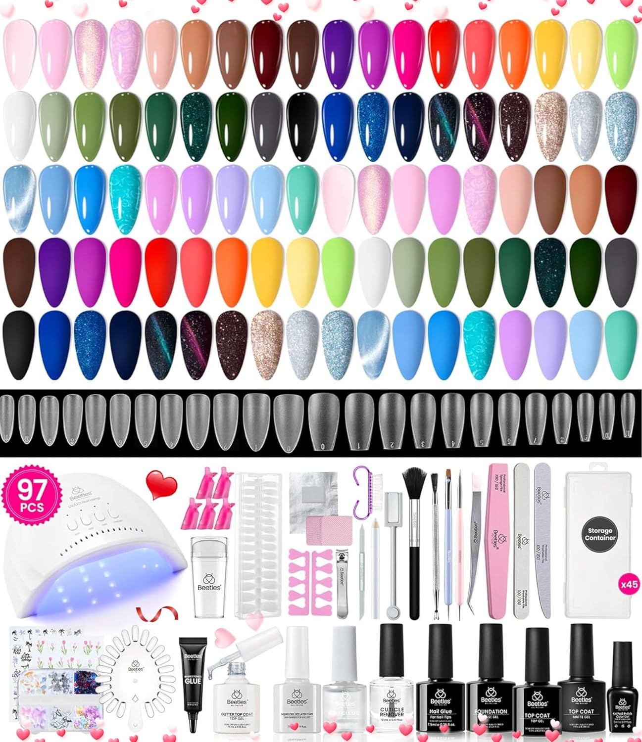 Beetles Gel Nail Polish Kit with U V Light for All Seasons