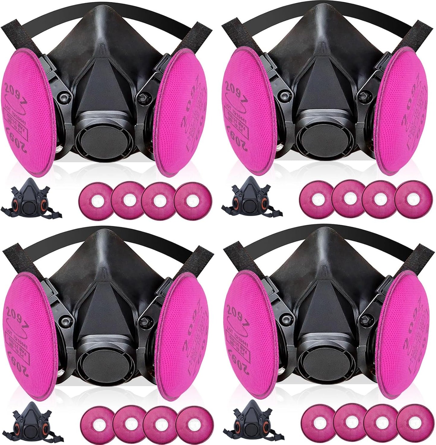 Reusable Respirator Mask with Activated Carbon Filter for Safety