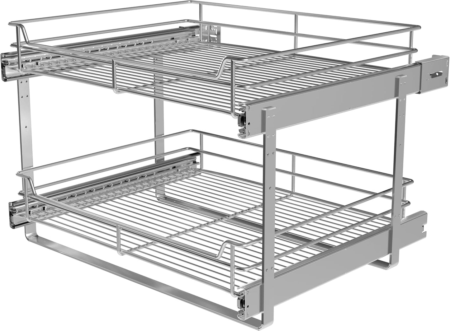 2-Tier Cabinet Pull Out Shelves for Kitchen Organization