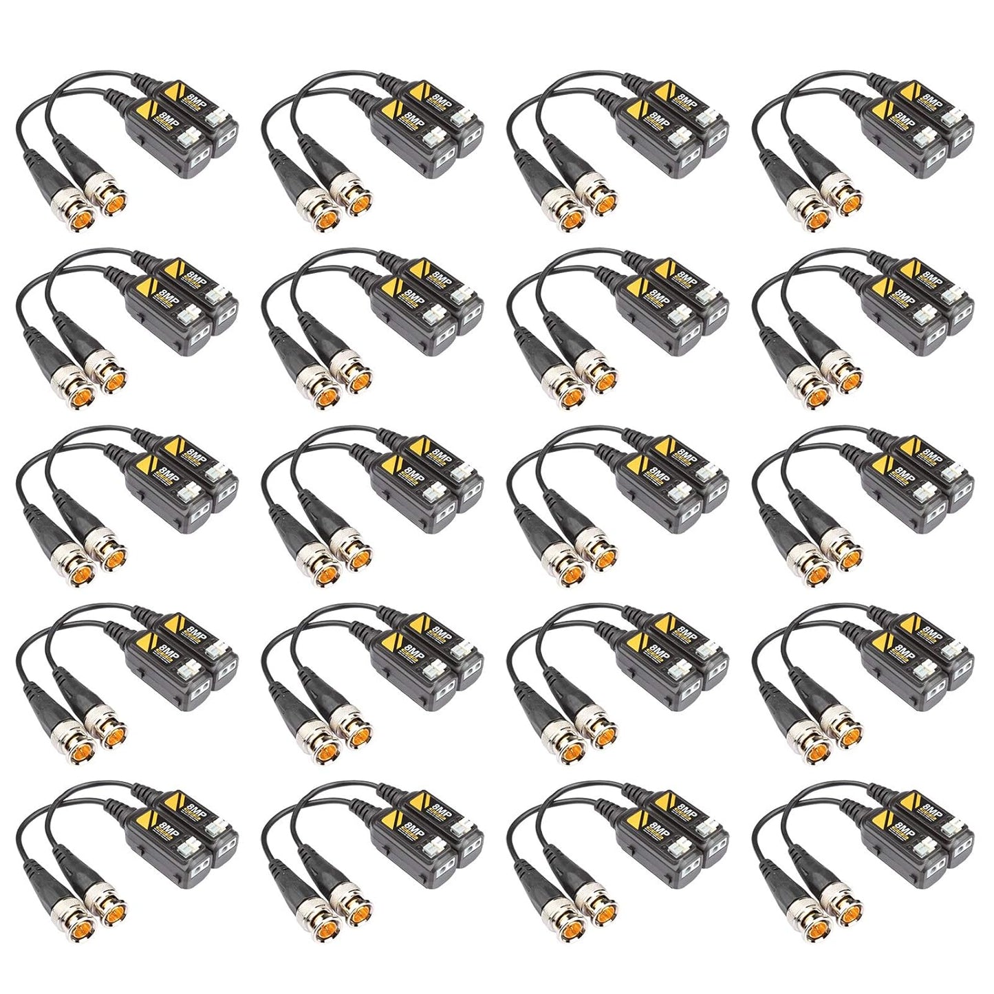 20 Pairs Video Balun Connectors for AHD/TVI/CVI/CVBS Signals