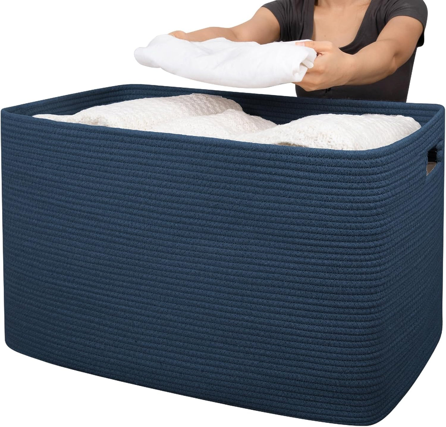 XXXLarge Cotton Rope Storage Basket for Organizing Clothes