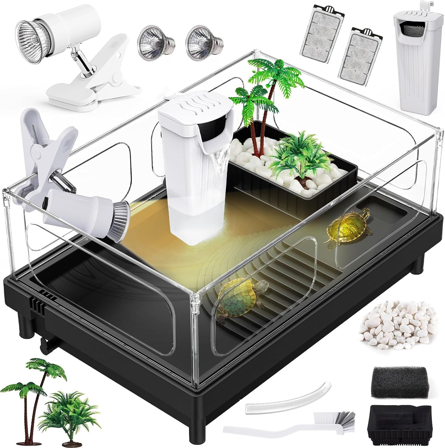 Small Turtle Tank Kit with Basking Platform for Reptiles
