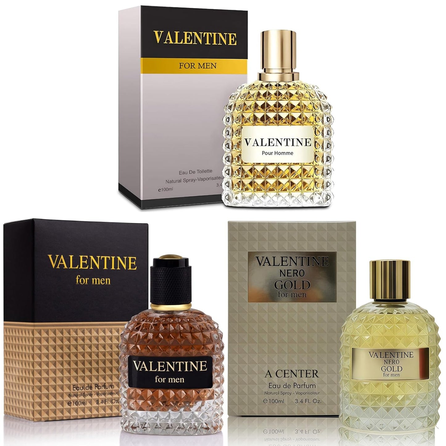 3Pack Men Colognes Gift Set for Valentine with Luxury Scents