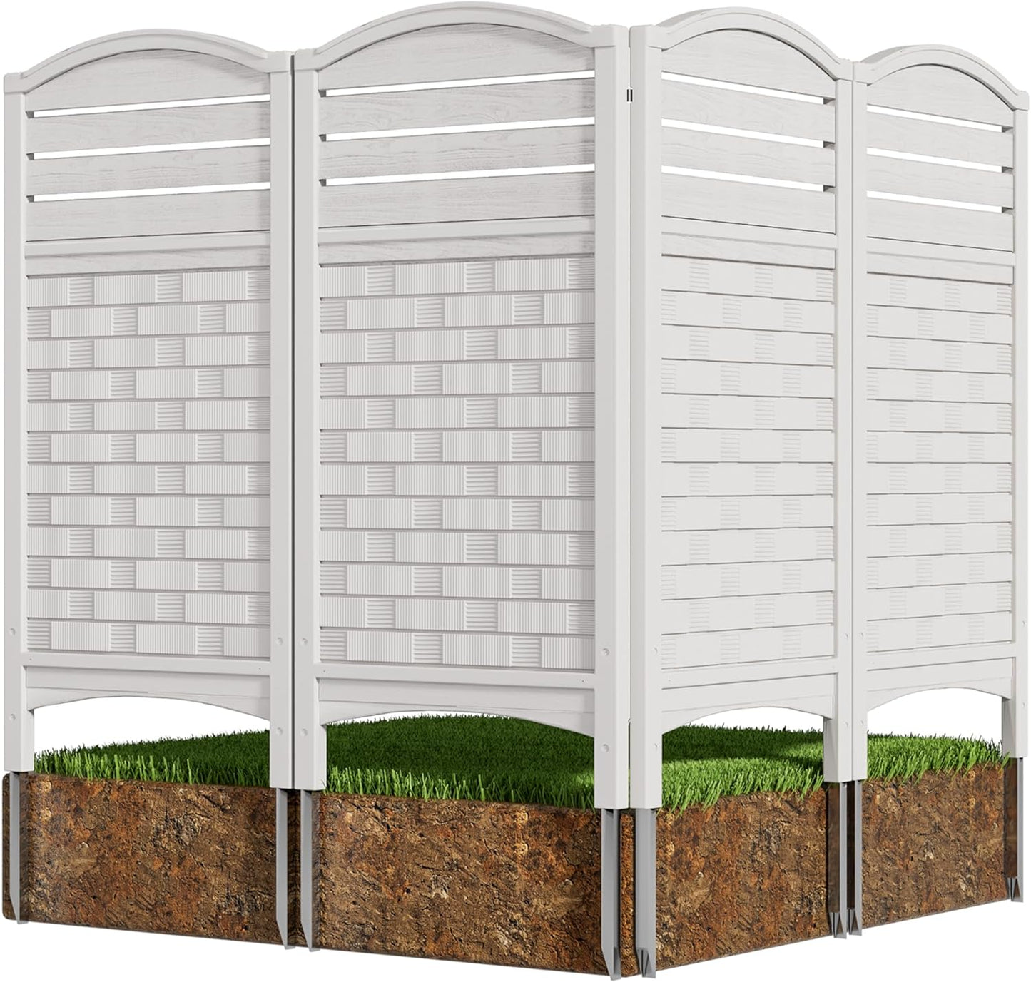 4-Pack Resin Privacy Panels - Versatile Outdoor Solution