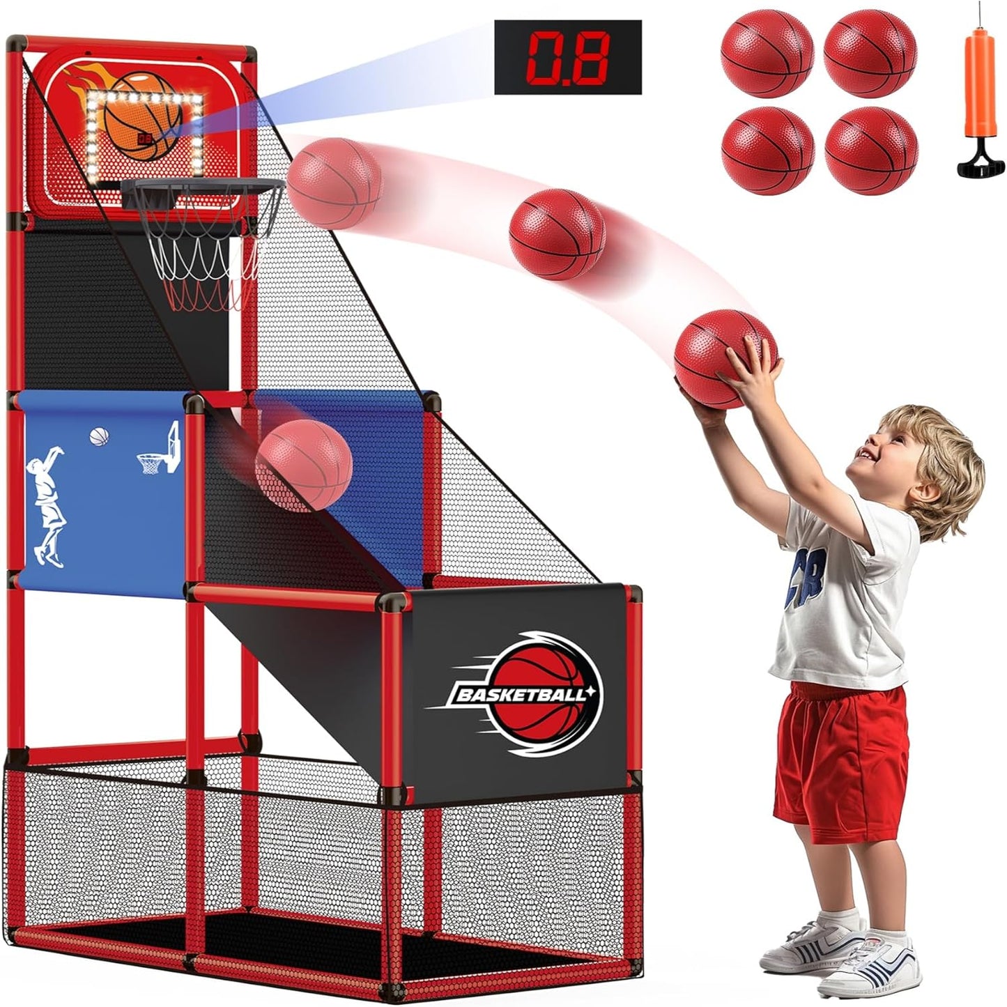 Kids Basketball Hoop Arcade Game Set for Indoor and Outdoor Fun
