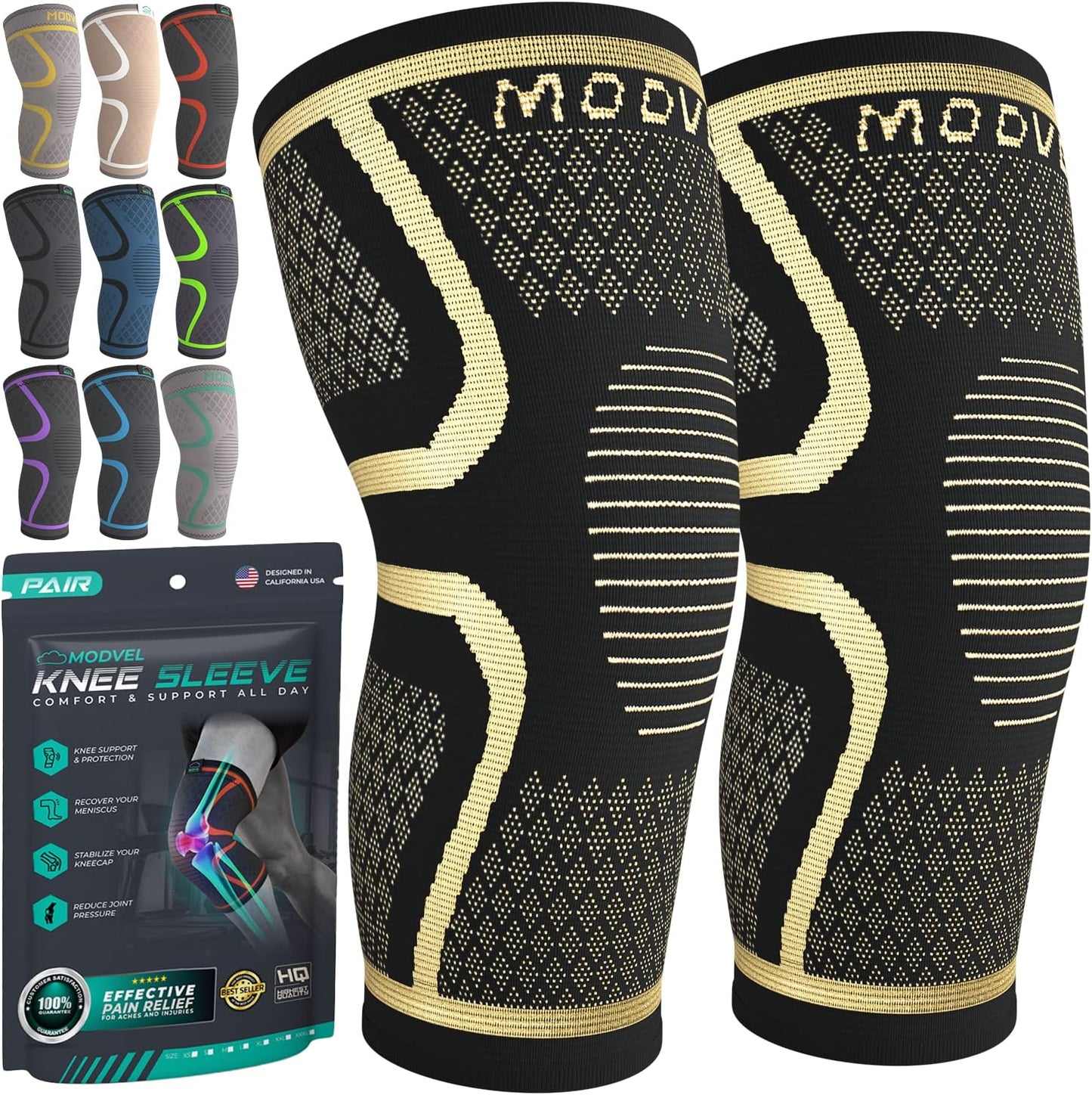 Modvel Compression Knee Brace for Pain Relief & Support