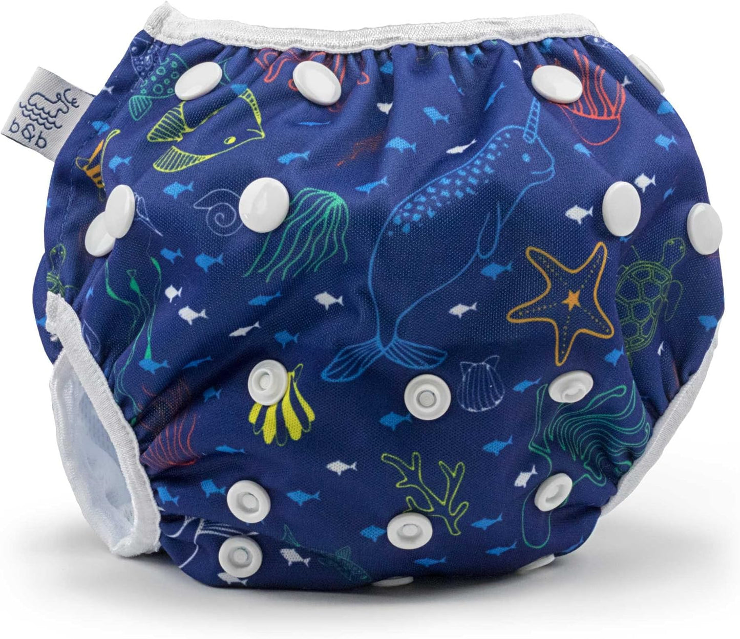 Adjustable Swim Diaper for Baby & Newborn! Soft, Waterproof, Sea Friends