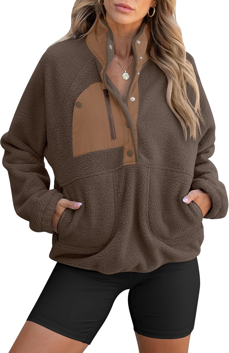 Fuzzy Fleece Pullover Sherpa Sweatshirt for Women - Cozy Style