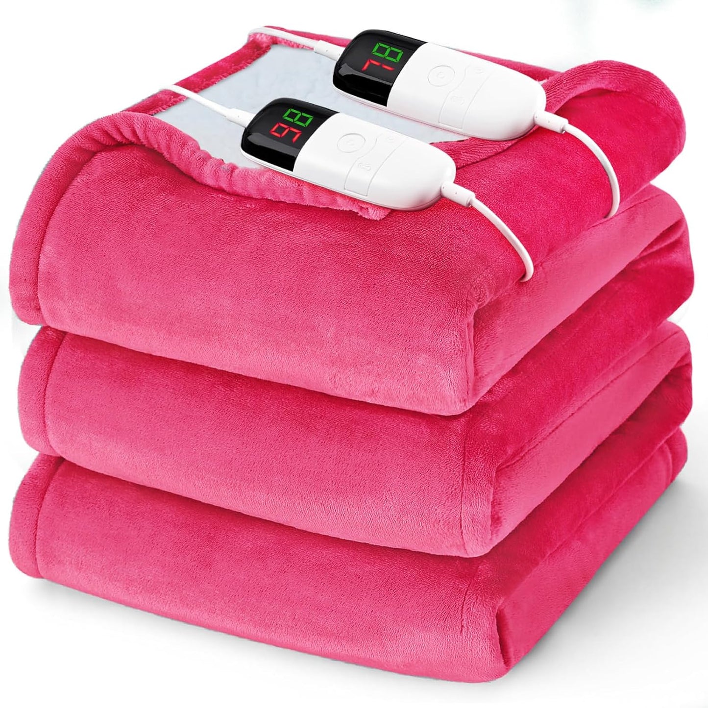 Heated Electric Blanket King Size with Dual Control & 10 Levels